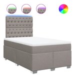 vidaXL Sommier à lattes de lit avec matelas taupe 120x190 cm tissu
