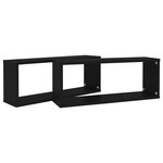 vidaXL Étagères murales cube 2 Pièces Noir 60x15x23 cm Bois d’ingénierie