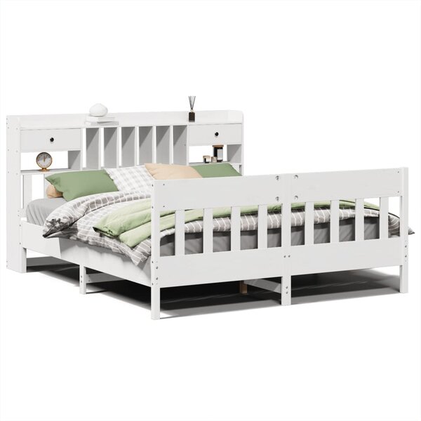 vidaXL Cadre de lit sans matelas blanc 180x200 cm bois massif de pin