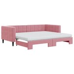 vidaXL Lit de jour avec gigogne et matelas rose 90x200 cm velours