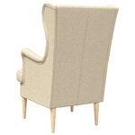 vidaXL Fauteuil Crème Tissu