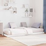 vidaXL Cadre de lit surélevé Blanc 76 5 x 200 cm Bois d'ingénierie