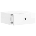 vidaXL Cabinet de chevet mural 2 Pièces Blanc brillant 49 x 34 5 x 20 cm