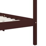 vidaXL Cadre de lit à baldaquin Marron foncé Pin massif 120x200 cm