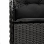 vidaXL Ensemble à manger de jardin 9Pièces coussins noir résine tressée