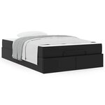 vidaXL Cadre de lit avec matelas Noir 120 x 190 cm Faux cuir