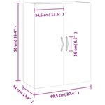 vidaXL Armoire murale chêne fumé 69 5x34x90 cm