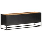 vidaXL Meuble TV 120x30x40 cm Bois de manguier brut et canne naturelle