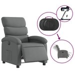 vidaXL Fauteuil inclinable électrique Gris foncé Tissu