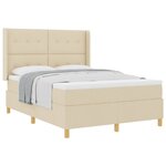 vidaXL Lit à ressorts avec matelas Crème 140 x 190 cm tissu