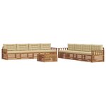 vidaXL Ensemble de canapés d'extérieur 9 pc Naturel et Beige
