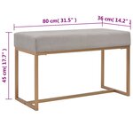 Banc banquette 80 cm gris velours 02_0010752