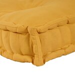 Coussin de canapé palette avec dossier en tissu jaune