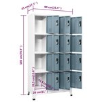 vidaXL Armoire à casiers Gris clair et gris foncé 90x45x180 cm Acier