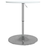 vidaXL Table de bar blanc 60x60x90cm bois d'ingénierie et acier chromé