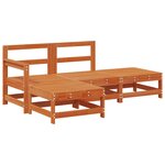 vidaXL Ensemble de salon de jardin 4 Pièces Brun cire Bois de pin massif