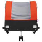 vidaXL Remorque de vélo noir et orange 45 kg fer