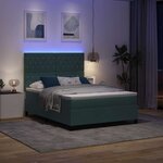 vidaXL Lit à ressorts avec matelas Vert foncé 140 x 190 cm Velours