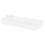 vidaXL Cadre de lit sans matelas blanc bois massif