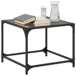 vidaXL Tables basses avec dessus en verre noir 2 Pièces 50x50x40 cm acier