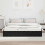 vidaXL Cadre de lit ottoman avec stockage Chêne noir 193 x 120 x 25 cm