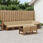 vidaXL Ensemble de canapés d'extérieur 8 pc Naturel et Beige