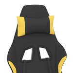 vidaXL Chaise de jeu avec repose-pied Noir et jaune Tissu