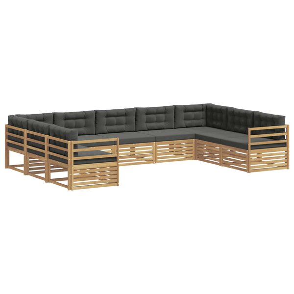 vidaXL Ensemble de canapés d'extérieur 9 pc Blanc et anthracite