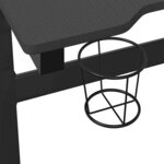vidaXL Bureau de jeu à LED avec pieds en forme de Z Noir 90x60x75 cm