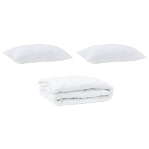 vidaXL Duvet avec coussins Argyle 3 Pièces Blanc 240 x 260 cm Microfibre