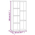 vidaXL Bibliothèque Gris béton 50x25x106 cm Bois d’ingénierie