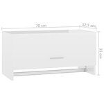 vidaXL Garde-robe blanc brillant 70x32 5x35 cm bois d'ingénierie