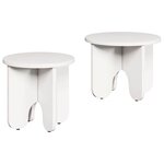 vidaXL Table basse 2 Pièces Blanc 39 5 x 39 5 x 30 cm Bois de pin massif