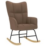 vidaXL Chaise à bascule Marron Tissu