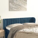 vidaXL Tête de lit avec oreilles Bleu foncé 147x23x78/88 cm Velours