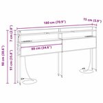 vidaXL Tête de lit de rangement Chêne fumé 180 cm Bois d'ingénierie