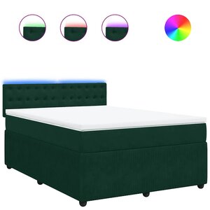 vidaXL Sommier à lattes de lit et matelas Vert foncé 140x200cm Velours