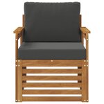 vidaXL Canapé d’extérieur Bois d'acacia massif et polyester Naturel
