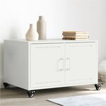 vidaXL Table basse blanc 68x50x43 5 cm acier laminé à froid