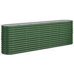 vidaXL Lit surélevé de jardin Acier galvanisé 224x40x68 cm Vert