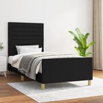 vidaXL Cadre de lit sans matelas noir 90x200 cm tissu