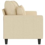 vidaXL Canapé à 3 places Crème 180 cm Tissu