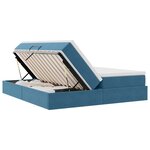 vidaXL Lit avec rangement et matelas Bleu foncé 180 x 200 cm Velours