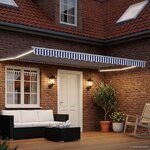 vidaXL Auvent rétractable électrique Bleu et Blanc 4 × 3 m