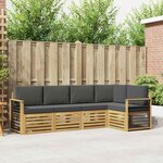 vidaXL Ensemble de canapés d'extérieur 5 pc Blanc et anthracite