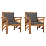 vidaXL Salon de jardin avec coussins 5 Pièces Bois d'acacia solide