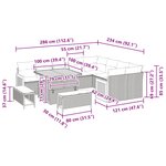 vidaXL Ensemble de canapé de jardin avec coussin 12 Pièces Gris