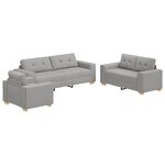 vidaXL Ensemble de Canapés avec coussin avec oreiller Gris tissu