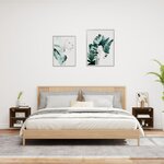 vidaXL Tables de chevet murales avec lumières LED 2 Pièces chêne marron