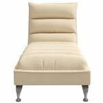 vidaXL Chaise longue avec coussins crème tissu